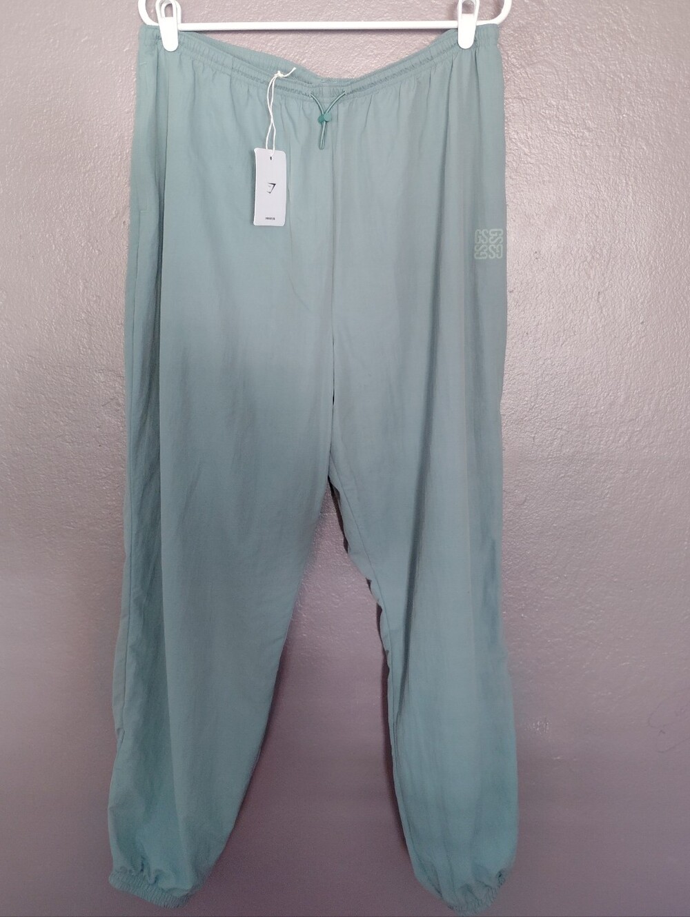 Gym Shark Mens Monogram Woven Jogger In Ink Teal Workout Joggers